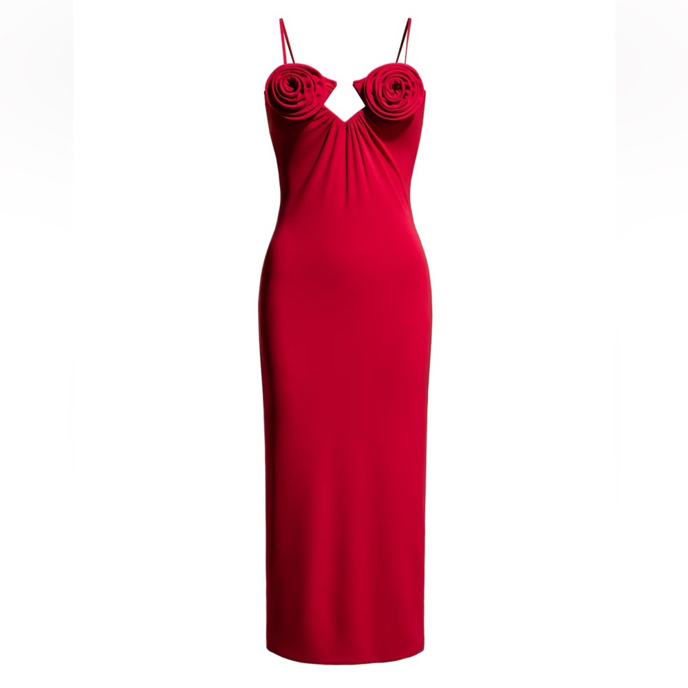 Magda Butrym x H&M Red Rose Appliqué Dress